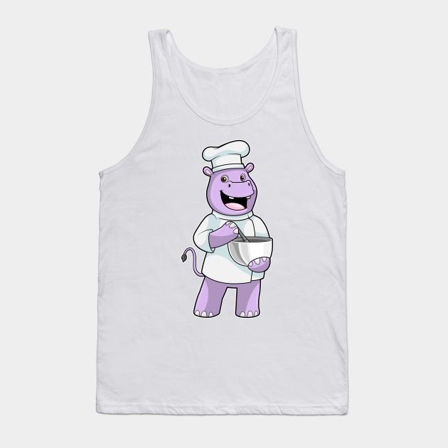 Hippo as Chef with Bowl Tank Top by Markus Schnabel